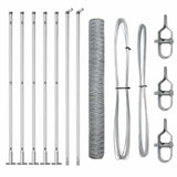 Vidaxl afrasteringspaal zilver 10 x 1 m (36 mm gaas) staal