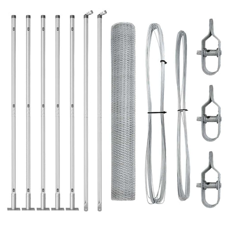 Vidaxl afrasteringspaal zilver 10 x 1,2 m (13 mm gaas) staal