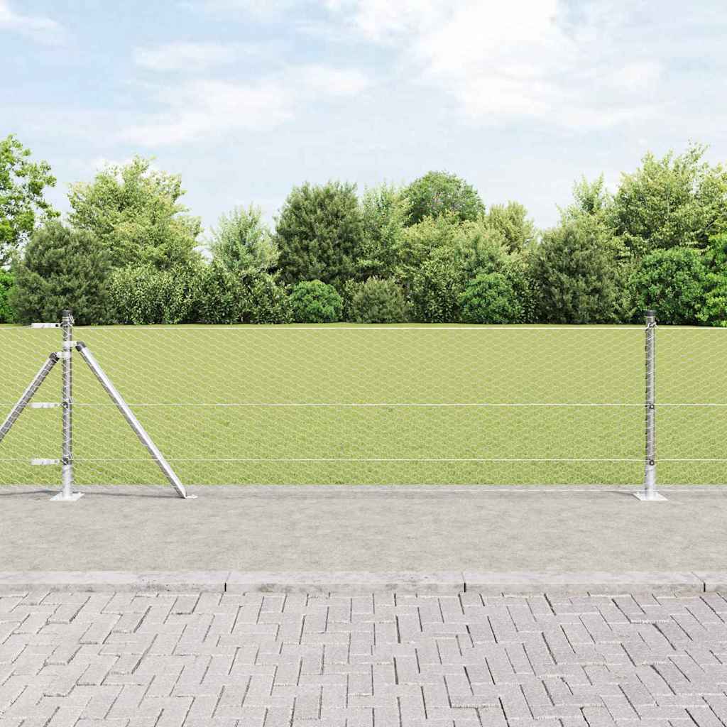 Vidaxl afrasteringspaal zilver 25 x 0,5 m (25 mm gaas) staal