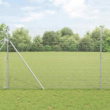 Vidaxl gelast draadhek met grondbevestiging 10 x 1,5 m zilverkleurig