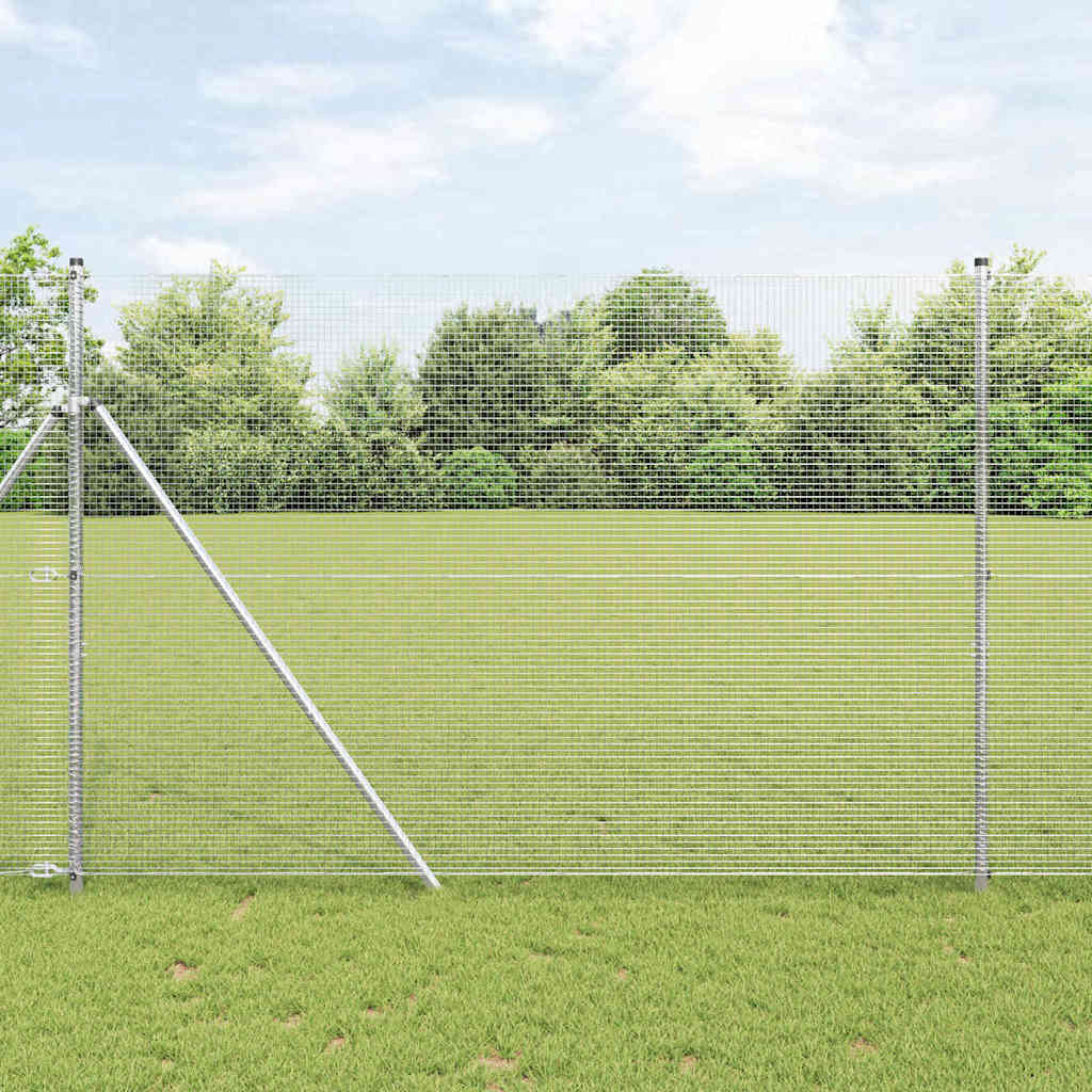 Vidaxl afrasteringspaal zilver 10 x 1,6 m (16 x 16 mm gaas) staal