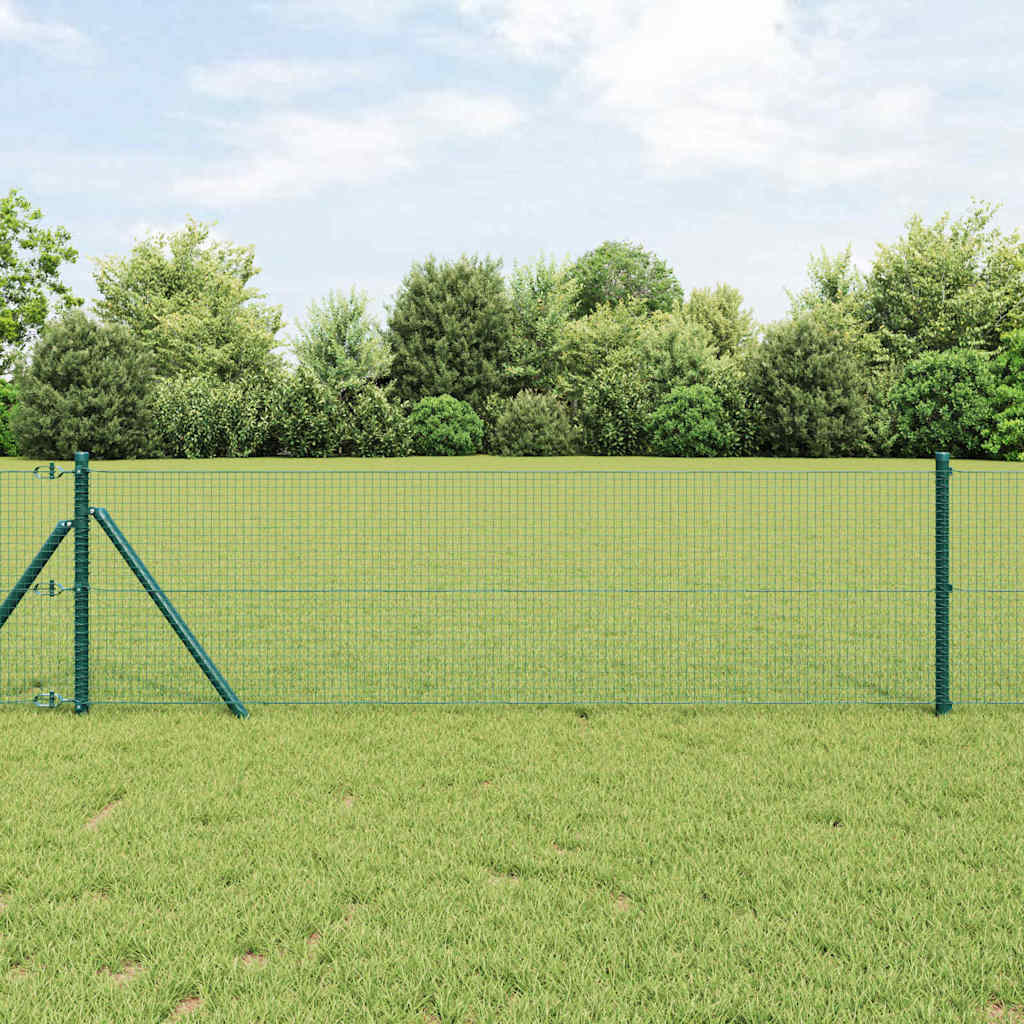 Vidaxl gelast draadhek met grondbevestiging 10 x 0,5 m groen mesh