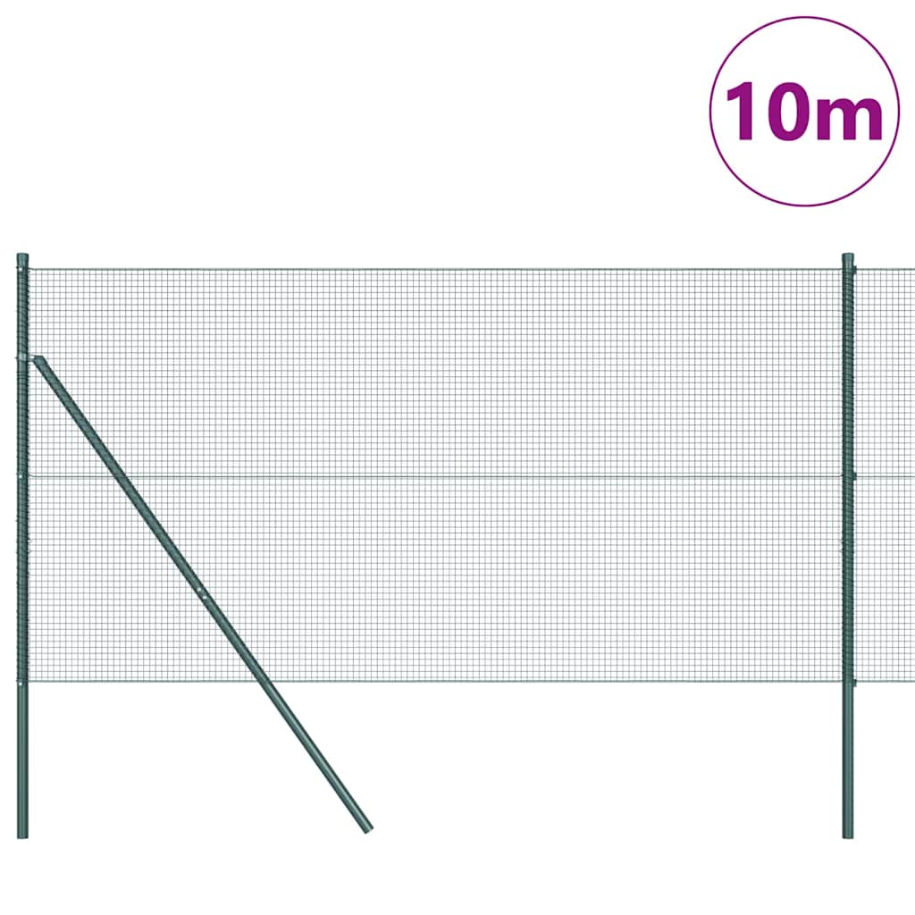 Vidaxl afrasteringspaal groen 10 x 1 m (16 x 16 mm gaas) staal