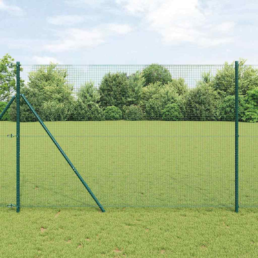 Vidaxl gelast draadhek met grondbevestiging 10 x 1,5 m groen mesh