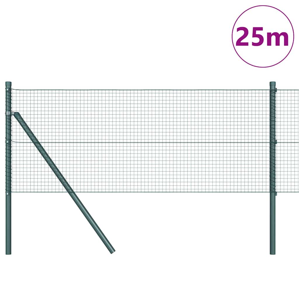 Vidaxl afrasteringspaal groen 25 x 0,6 m (19 x 19 mm gaas)