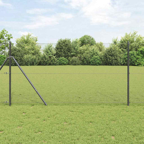 Vidaxl gelast draadhek met grondbevestiging 25 x 1 m pvc-coated staal