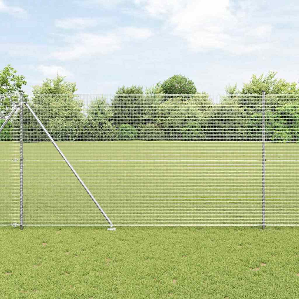Vidaxl afrasteringspaal zilver 10 x 1,6 m (16 x 16 mm gaas) staal