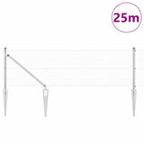 Vidaxl afrasteringspaal zilver 25 x 0,5 m (25 x 25 mm gaas) staal