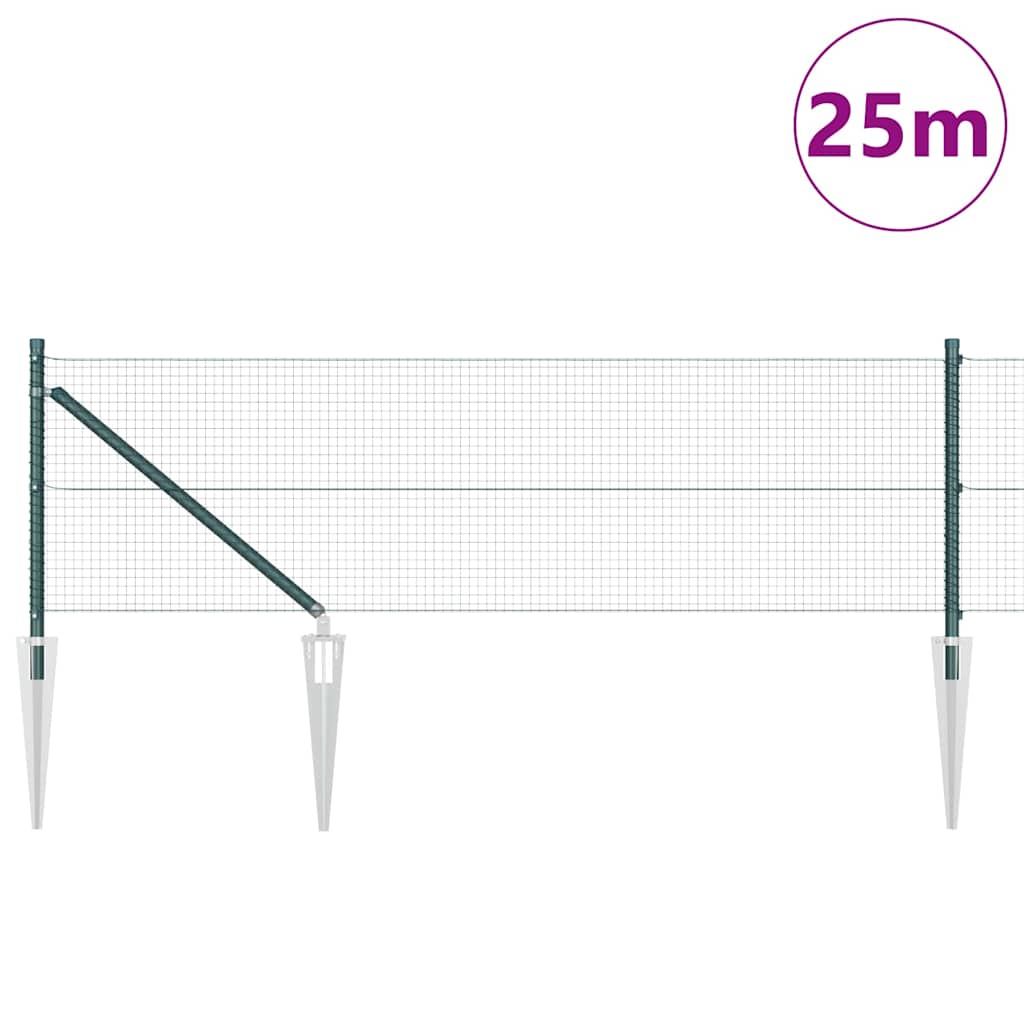 Vidaxl afrasteringspaal groen 25 x 0,4 m (19 x 19 mm gaas)