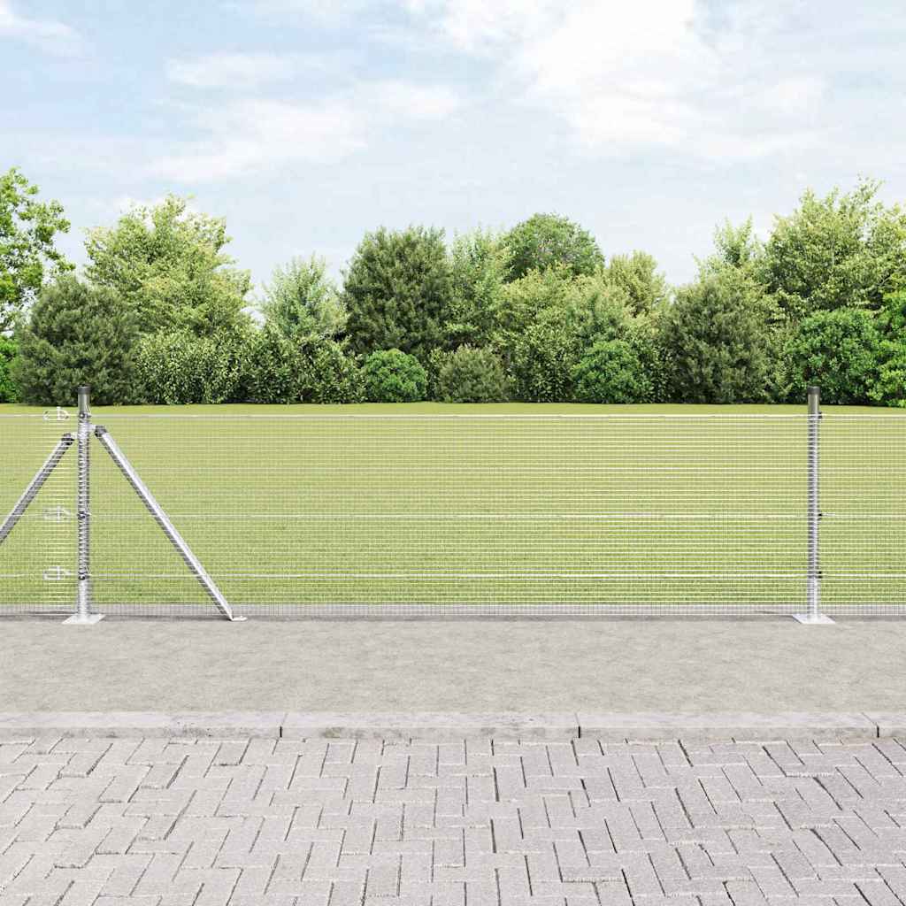 Vidaxl afrasteringspaal zilver 10 x 0,6 m (12 x 12 mm gaas) staal