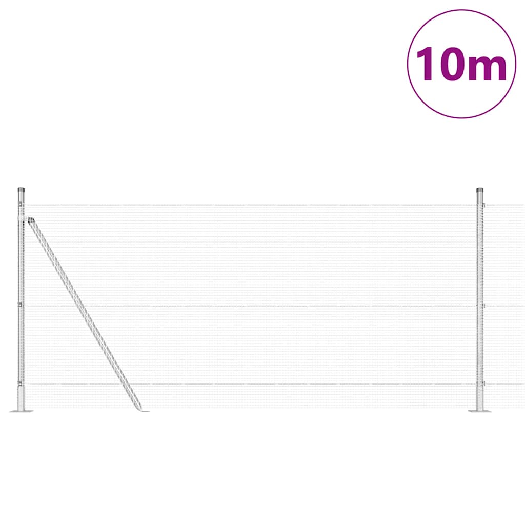 Vidaxl afrasteringspaal zilver 10 x 1 m (12 x 12 mm gaas) staal