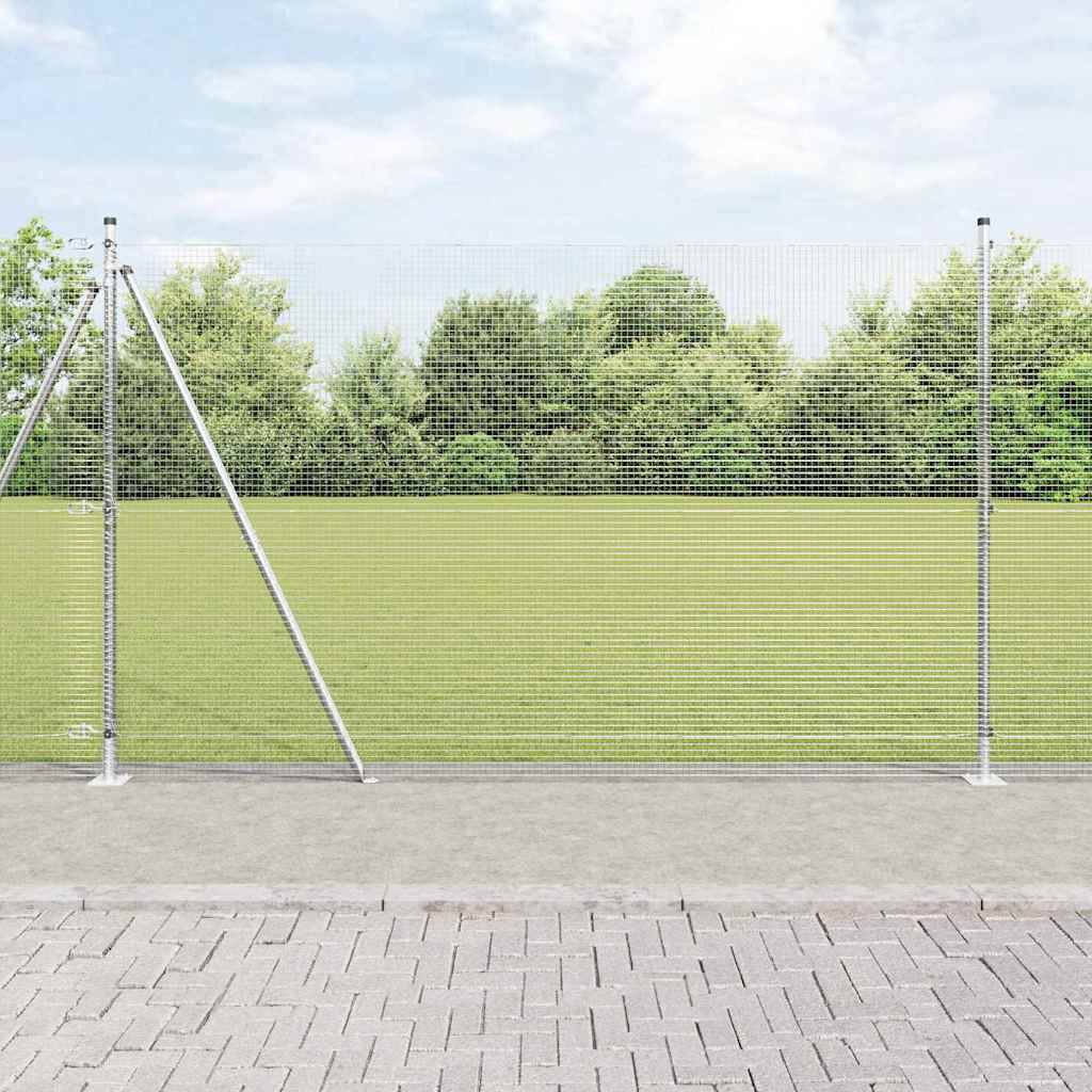 Vidaxl afrasteringspaal zilver 10 x 1,4 m (16 x 16 mm gaas) staal