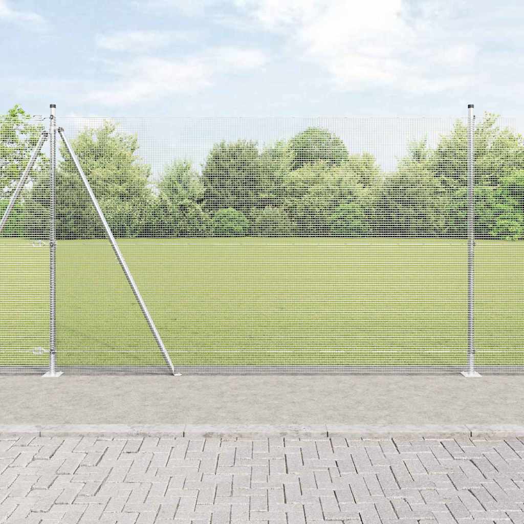 Vidaxl afrasteringspaal zilver 10 x 1,5 m (12 x 12 mm gaas) staal