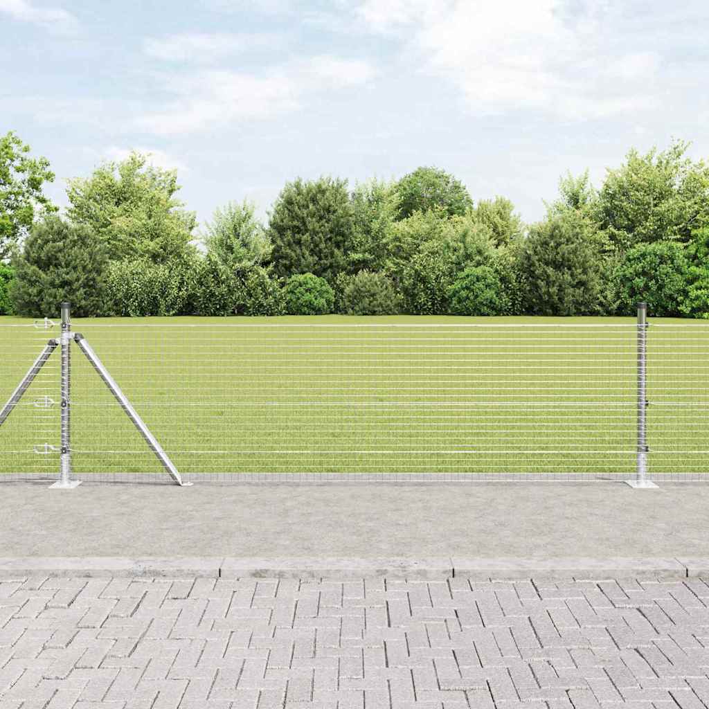 Vidaxl afrasteringspaal zilver 25 x 0,5 m (25 x 25 mm gaas) staal