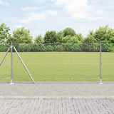 Vidaxl afrasteringspaal zilver 25 x 0,8 m (25 x 25 mm gaas) staal