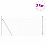 Vidaxl afrasteringspaal zilver 25 x 0,8 m (25 x 25 mm gaas) staal