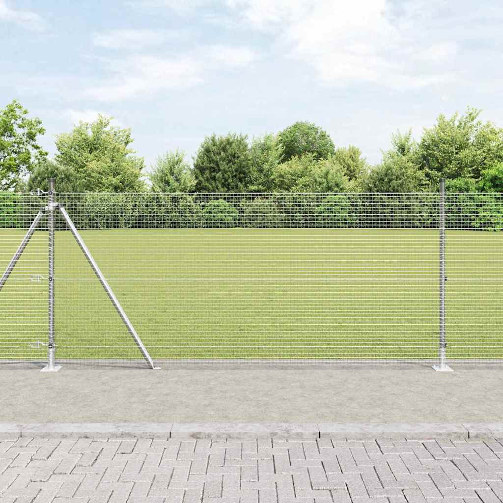 Vidaxl afrasteringspaal zilver 25 x 1 m (19 x 19 mm gaas) staal