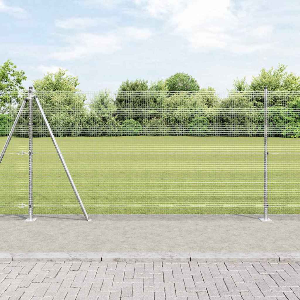 Vidaxl afrasteringspaal zilver 25 x 1,2 m (19 x 19 mm gaas) staal