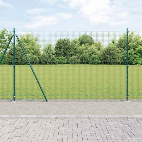 Vidaxl gelast draadhek met betonnen voetstuk 10 x 1,6 m groen mesh