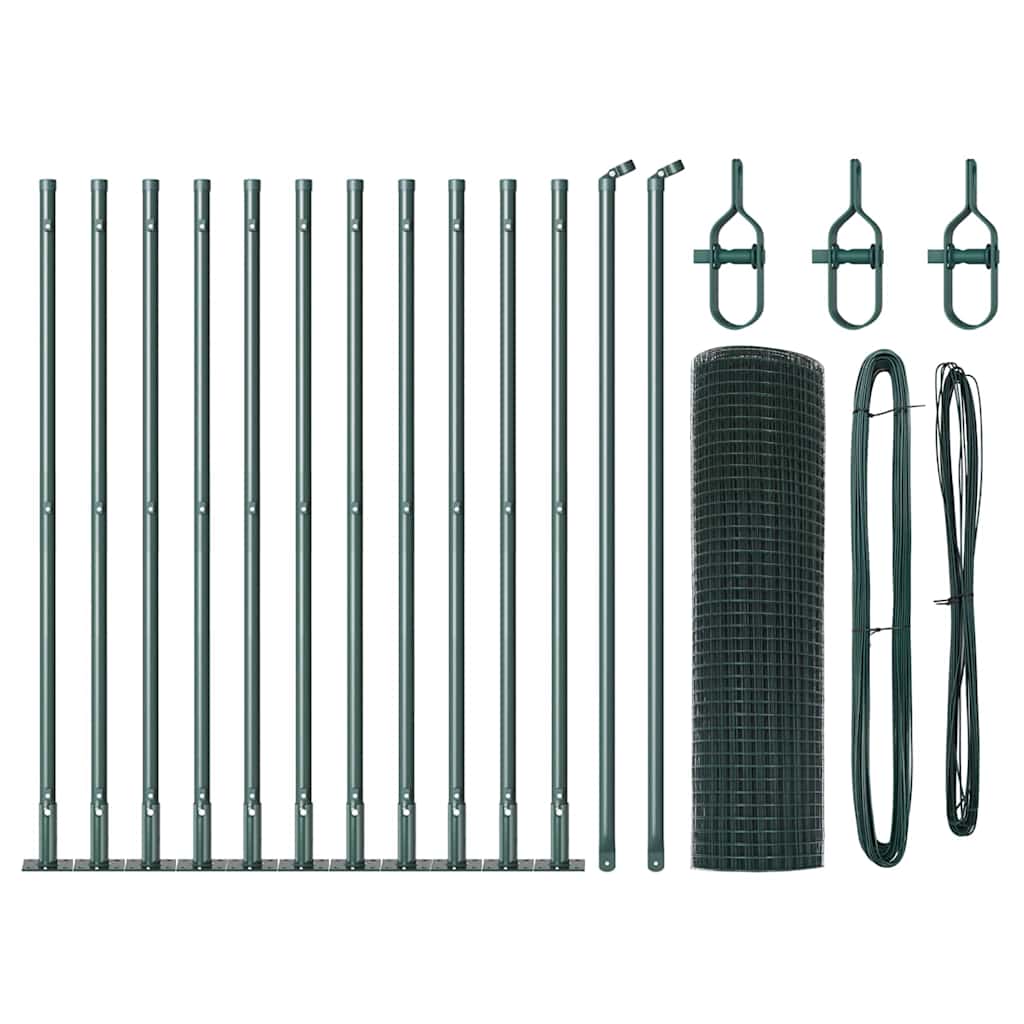 Vidaxl afrasteringspaal groen 25 x 0,4 m (12 x 12 mm gaas)