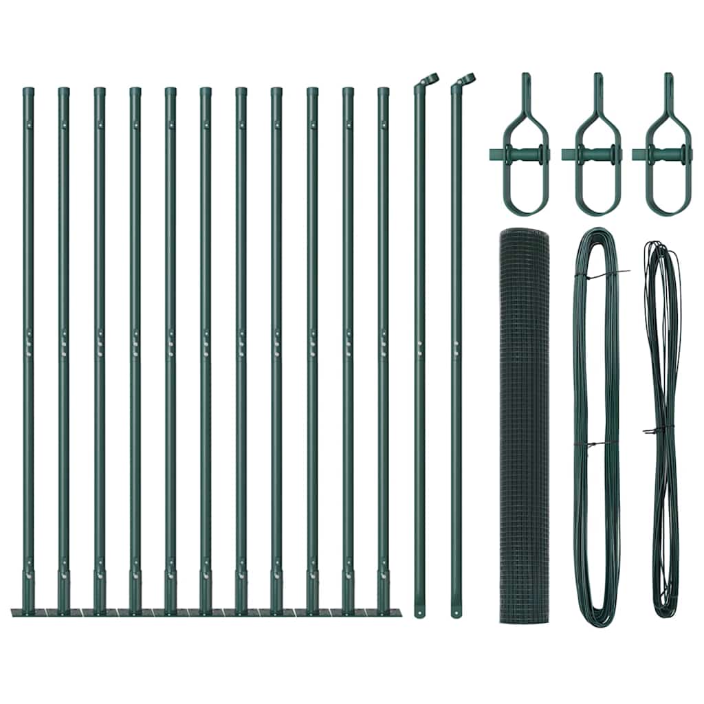 Vidaxl afrasteringspaal groen 25 x 0,8 m (16 x 16 mm heknet)