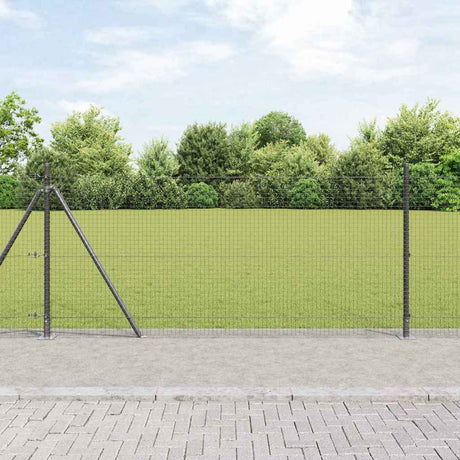 Vidaxl gelast draadhek met betonnen voetstuk 10 x 0,8 m grijs mesh