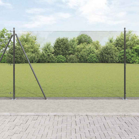Vidaxl gelast draadhek met betonnen voetstuk 10 x 1,5 m grijs mesh