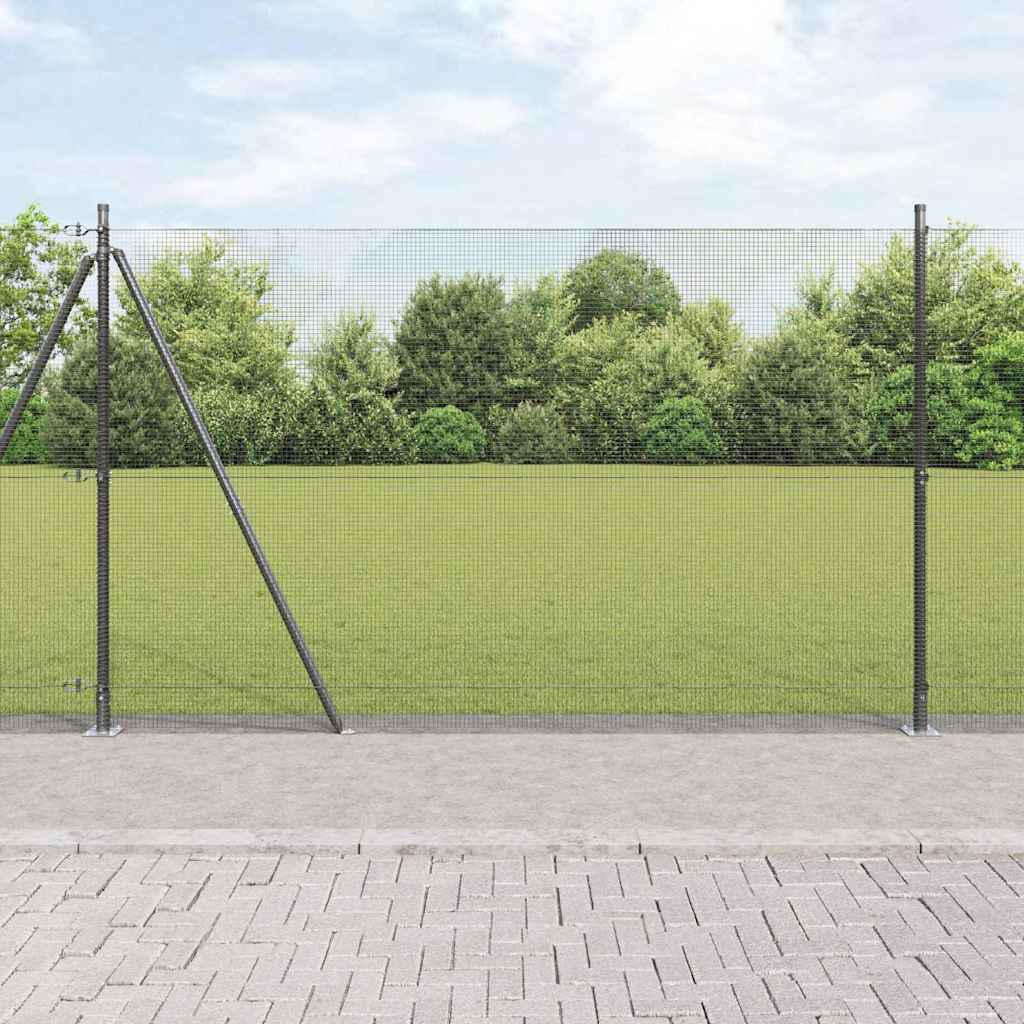 Vidaxl afrasteringspaal grijs 10 x 1,6 m (12 x 12 mm gaas)