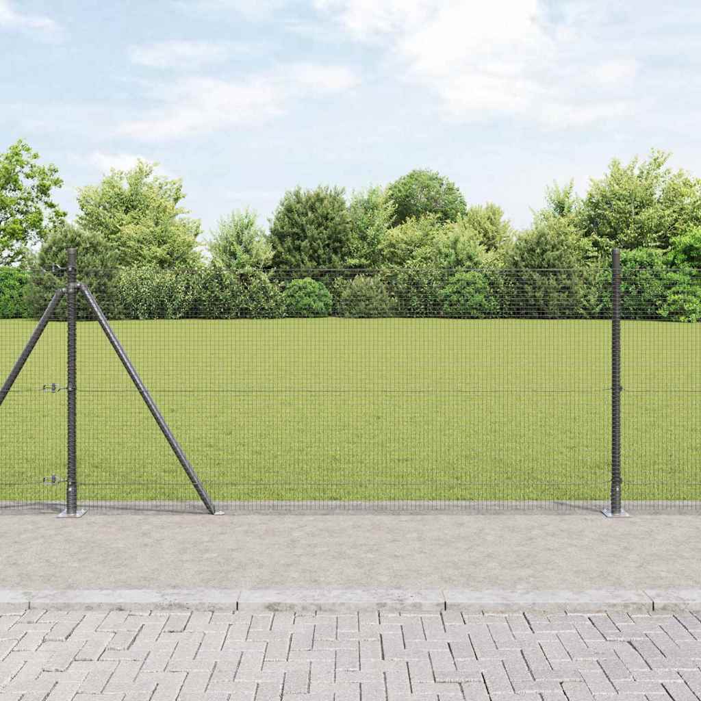 Vidaxl afrasteringspaal grijs 25 x 0,8 m (16 x 16 mm heknet)