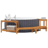 Vidaxl hottub omgeving half-rond bruin 252 x 112 x 55,5 cm