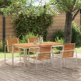 Vidaxl eettafel 150x90x75 cm massief teakhout en rvs