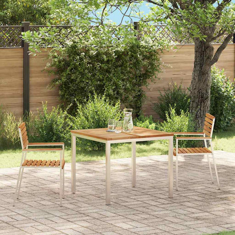 Vidaxl tuinstoel 2 st massief teakhout en rvs