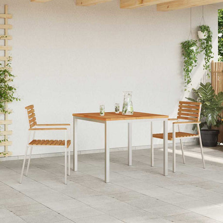 Vidaxl tuinstoel 2 st massief teakhout en rvs
