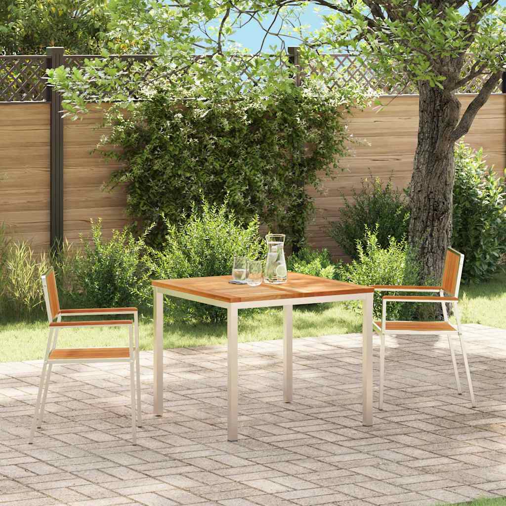 Vidaxl tuinstoel 2 st massief teakhout en rvs