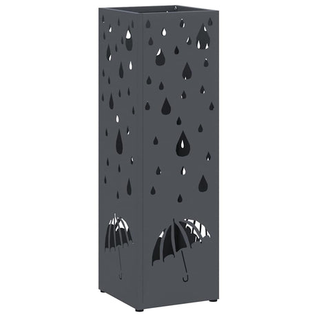 Vidaxl paraplu standaard antraciet 15,5 x 15,5 x 49 cm metaal