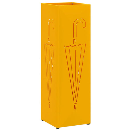 Vidaxl paraplu standaard mosterdgeel 15,5 x 15,5 x 49 cm metaal