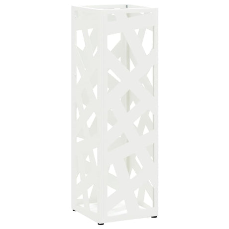 Vidaxl paraplu standaard met opslag wit 15,5 x 15,5 x 49 cm metaal