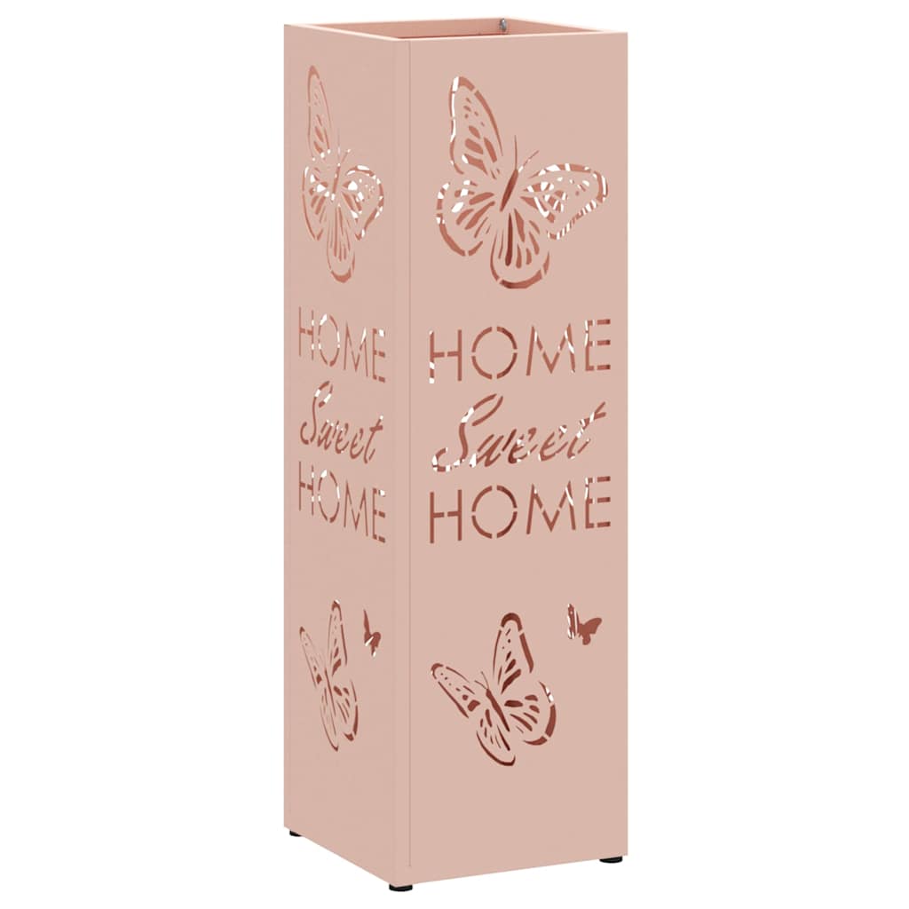 Vidaxl paraplu standaard met opslag roze 15,5 x 15,5 x 49 cm metaal
