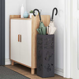 Vidaxl paraplu standaard met opslag zwart 15,5 x 15,5 x 49 cm metaal