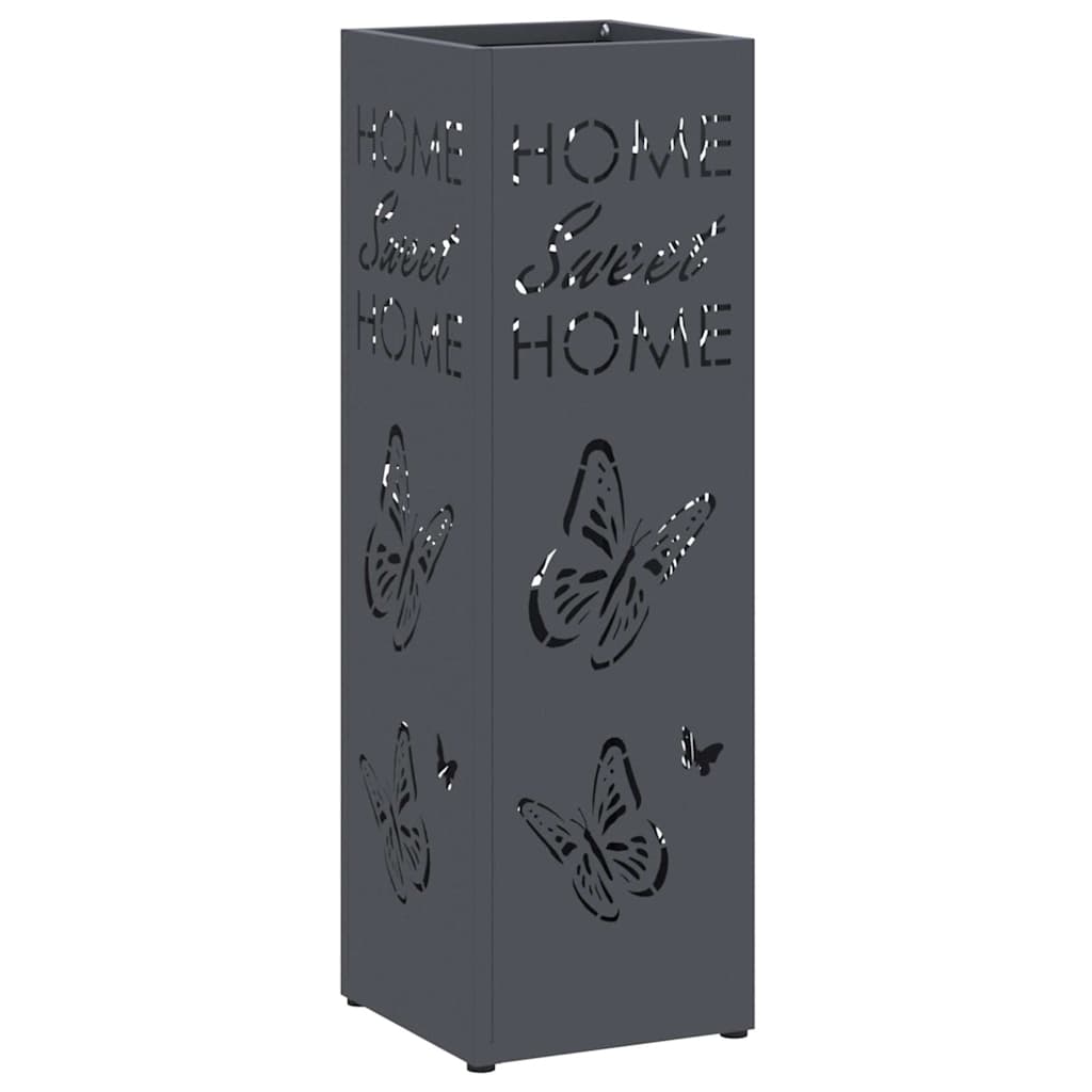 Vidaxl paraplu standaard antraciet 15,5 x 15,5 x 49 cm metaal