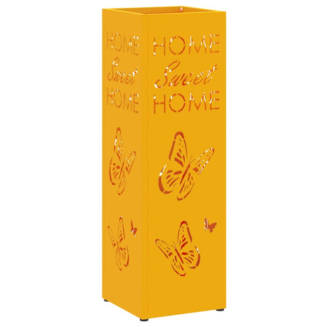 Vidaxl paraplu standaard mosterdgeel 15,5 x 15,5 x 49 cm metaal