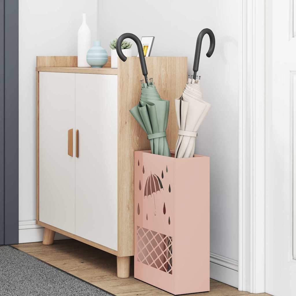 Vidaxl paraplu standaard roze 28 x 12 x 41 cm staal
