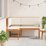 Vidaxl tuinstoel met kussen bruin 140 x 100 x 91cm massief acaciahout