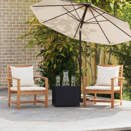 Vidaxl stoel 2 stuk bruin en crème 65 x 60 x 76,5 cm massief teakhout