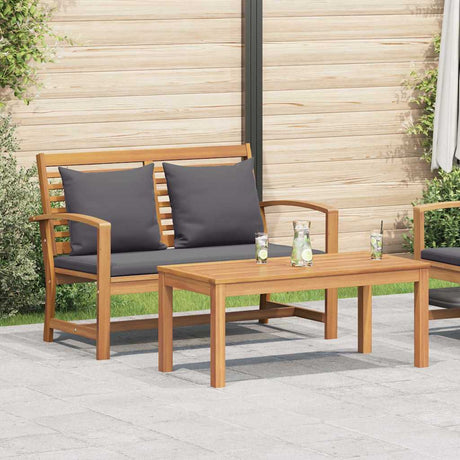 Vidaxl bank bruin en donkergrijs 110 x 66 x 76 cm massief teakhout