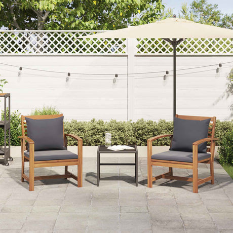 Vidaxl stoel met kussen 2 stuk bruin en donkergrijs 65 x 60 x 76,5 cm