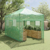 Vidaxl kas met pop-up frame met dak groen 280 x 410 x 315 cm ijzer