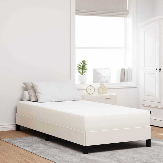 Vidaxl bedmatras met matras crème 80 x 200 cm stof