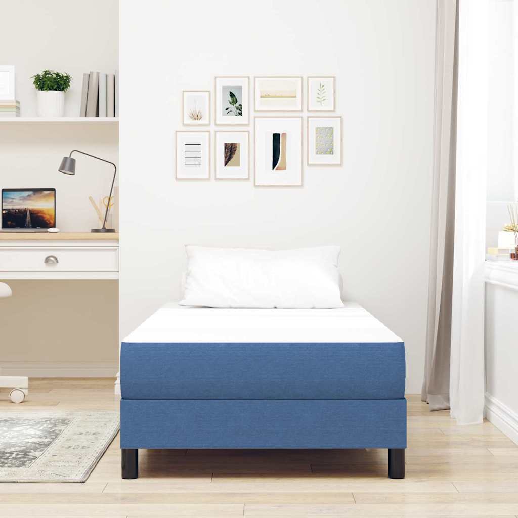 Vidaxl bedmatras met matras blauw 80 x 200 cm stof