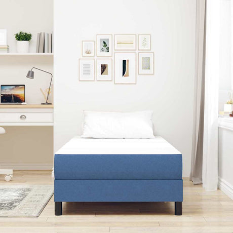 Vidaxl bedmatras met matras blauw 80 x 200 cm stof